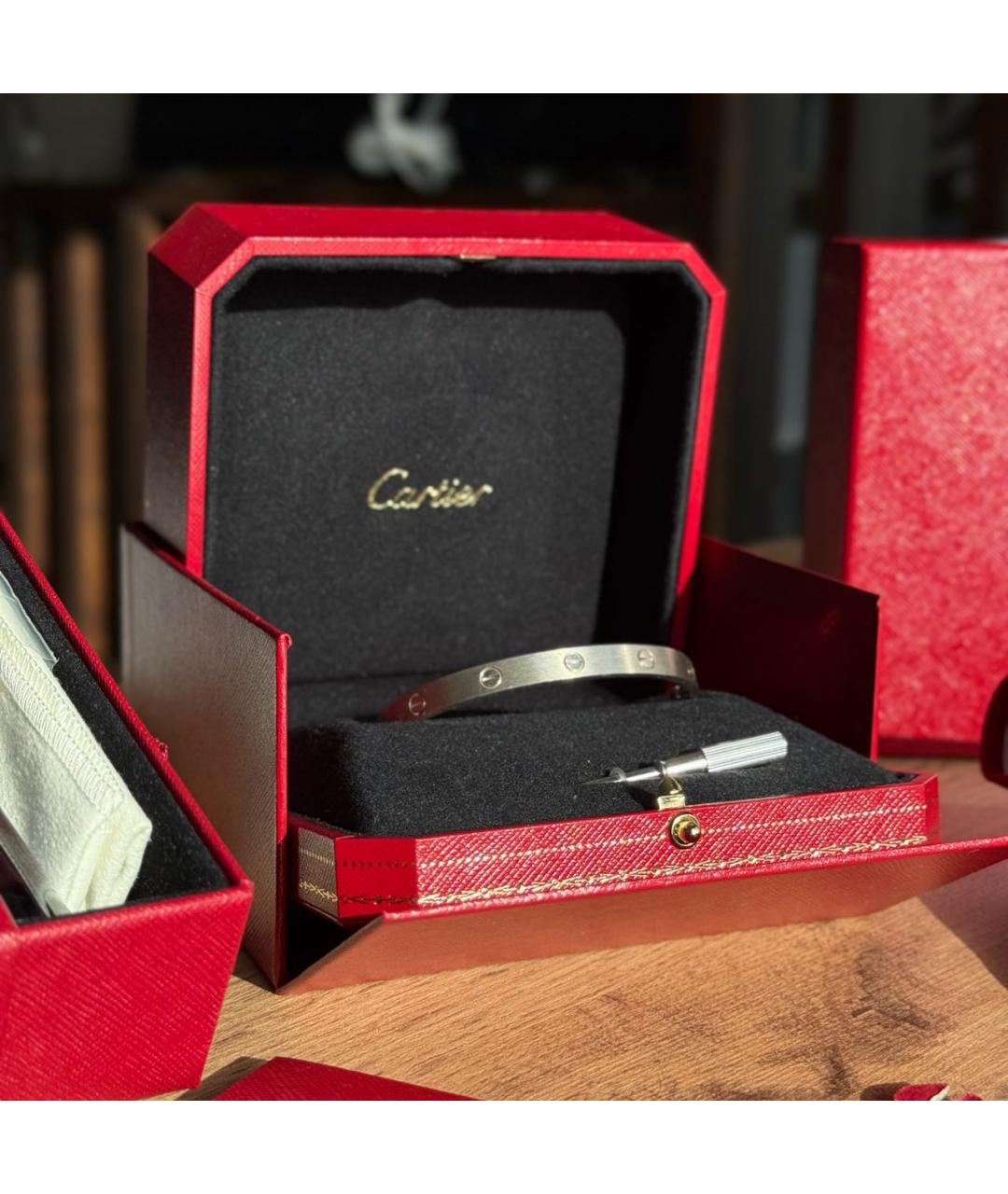 CARTIER Серебрянный браслет из белого золота, фото 2