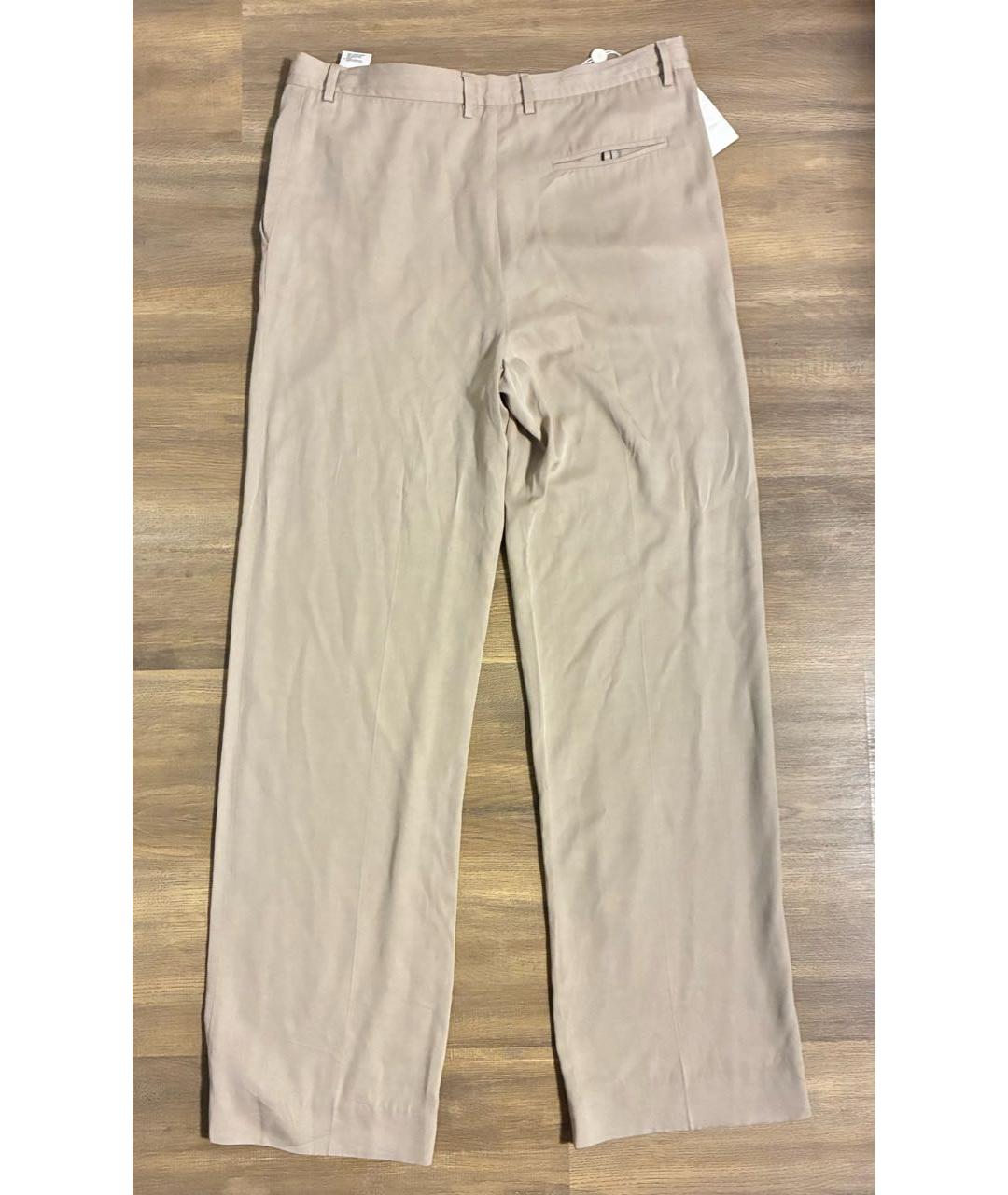 MAISON MARGIELA Бежевые вискозные прямые брюки, фото 2