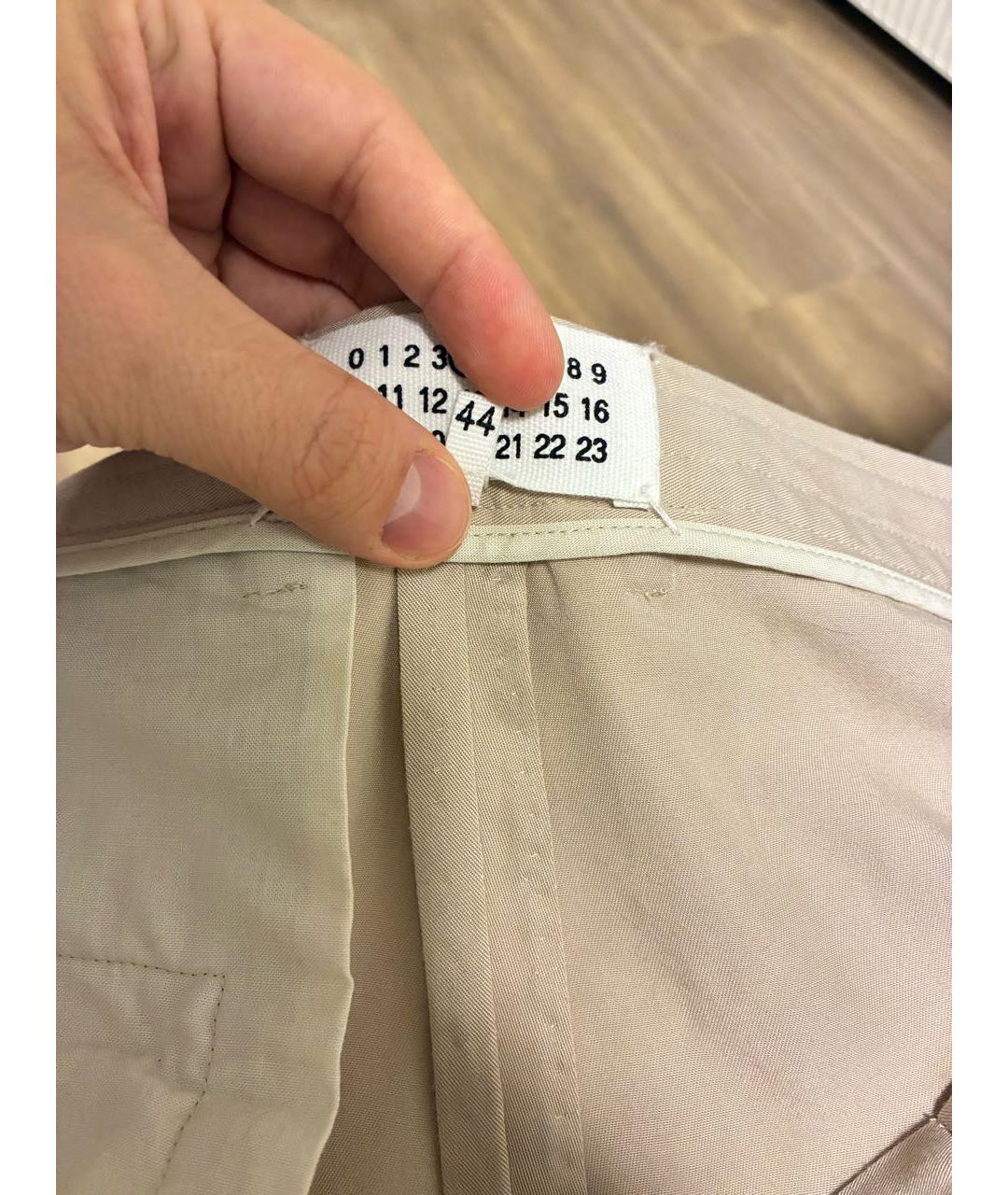 MAISON MARGIELA Бежевые вискозные прямые брюки, фото 4