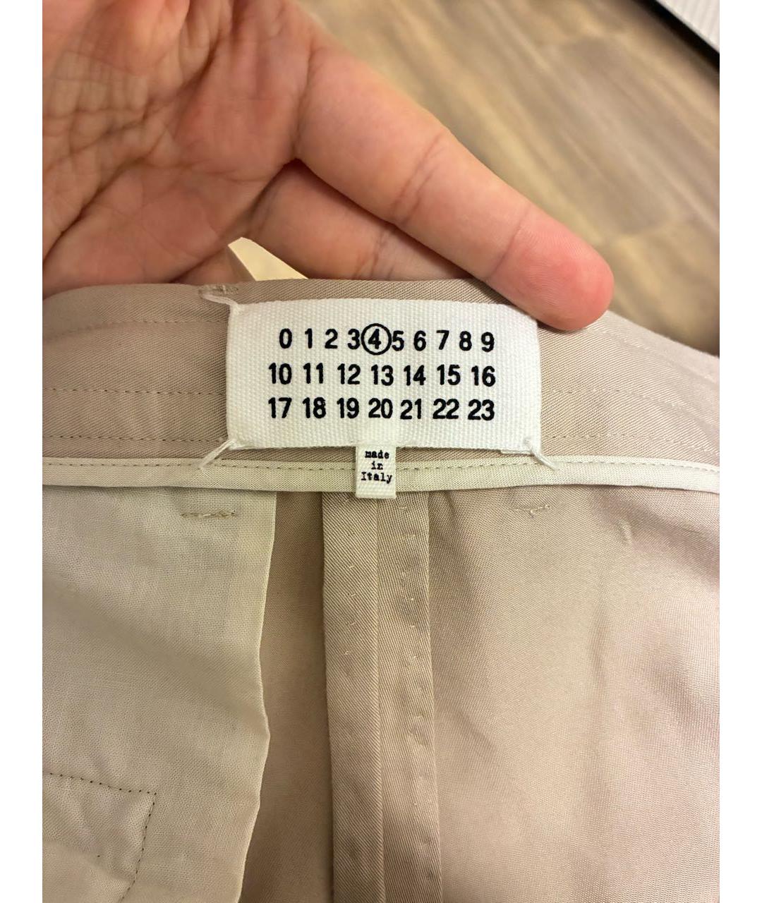 MAISON MARGIELA Бежевые вискозные прямые брюки, фото 3