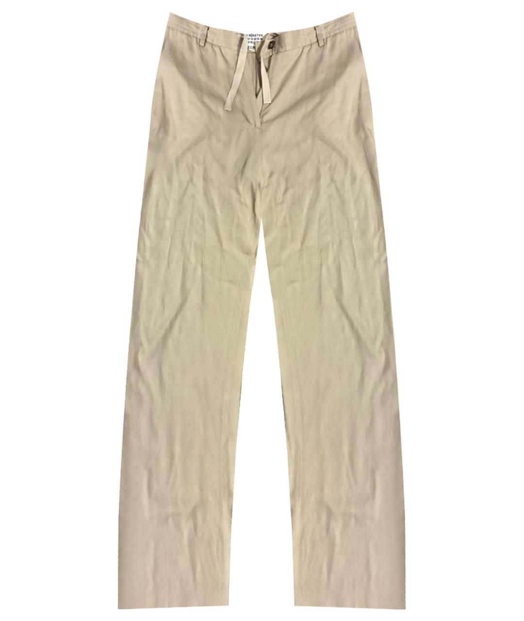 MAISON MARGIELA Бежевые вискозные прямые брюки, фото 1