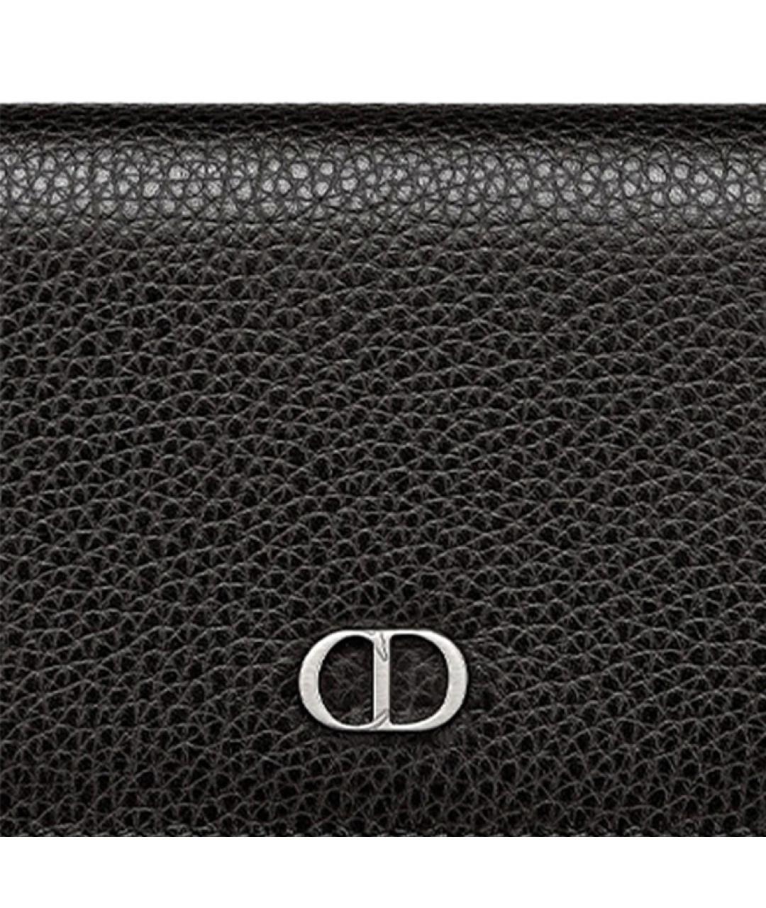 CHRISTIAN DIOR Черный кожаный кошелек, фото 5