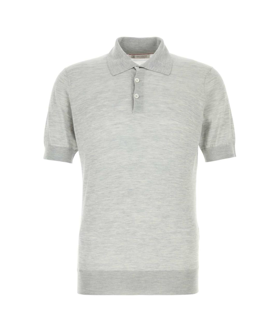 BRUNELLO CUCINELLI Серое поло с коротким рукавом, фото 1