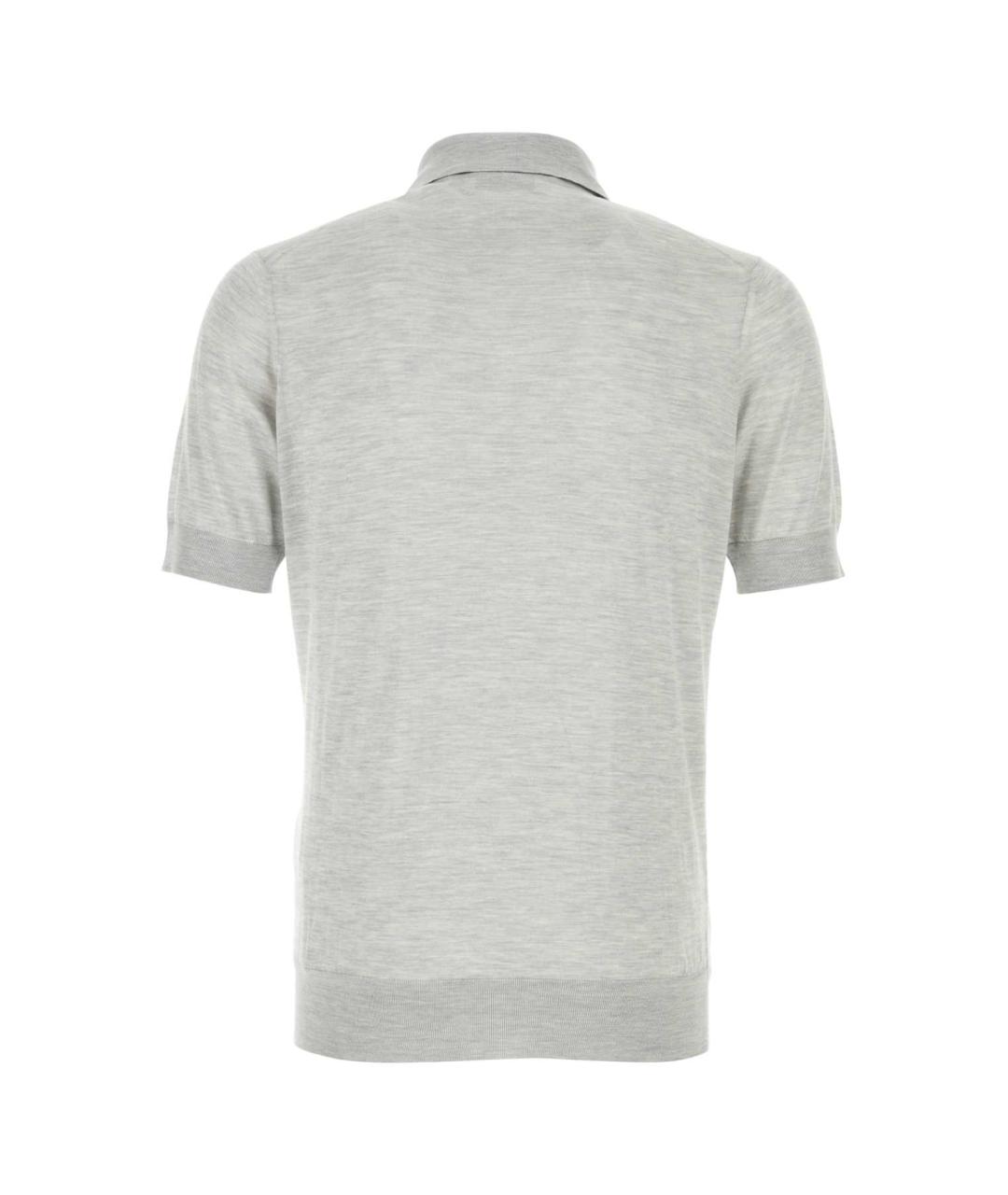 BRUNELLO CUCINELLI Серое поло с коротким рукавом, фото 2
