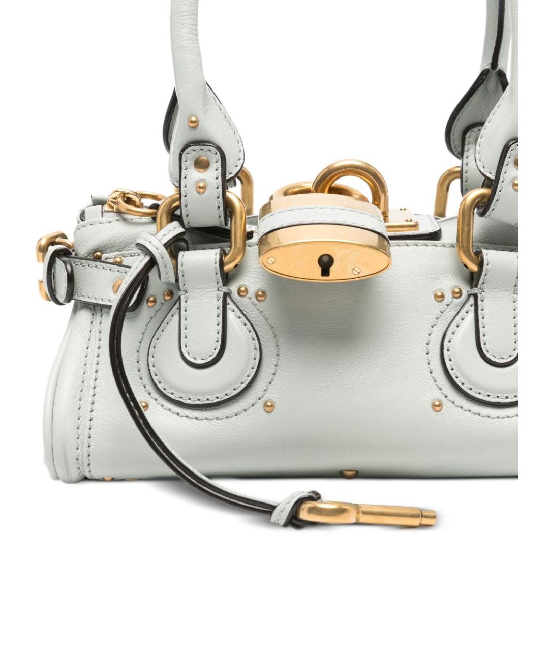 CHLOE Голубая кожаная сумка тоут, фото 5