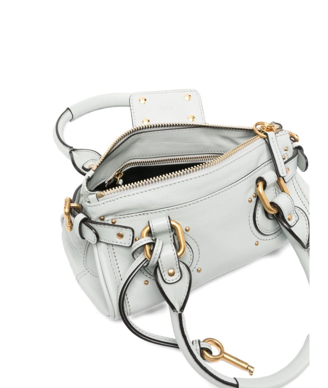 CHLOE Голубая кожаная сумка тоут, фото 3