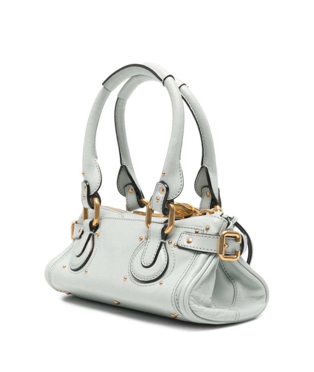 CHLOE Голубая кожаная сумка тоут, фото 4