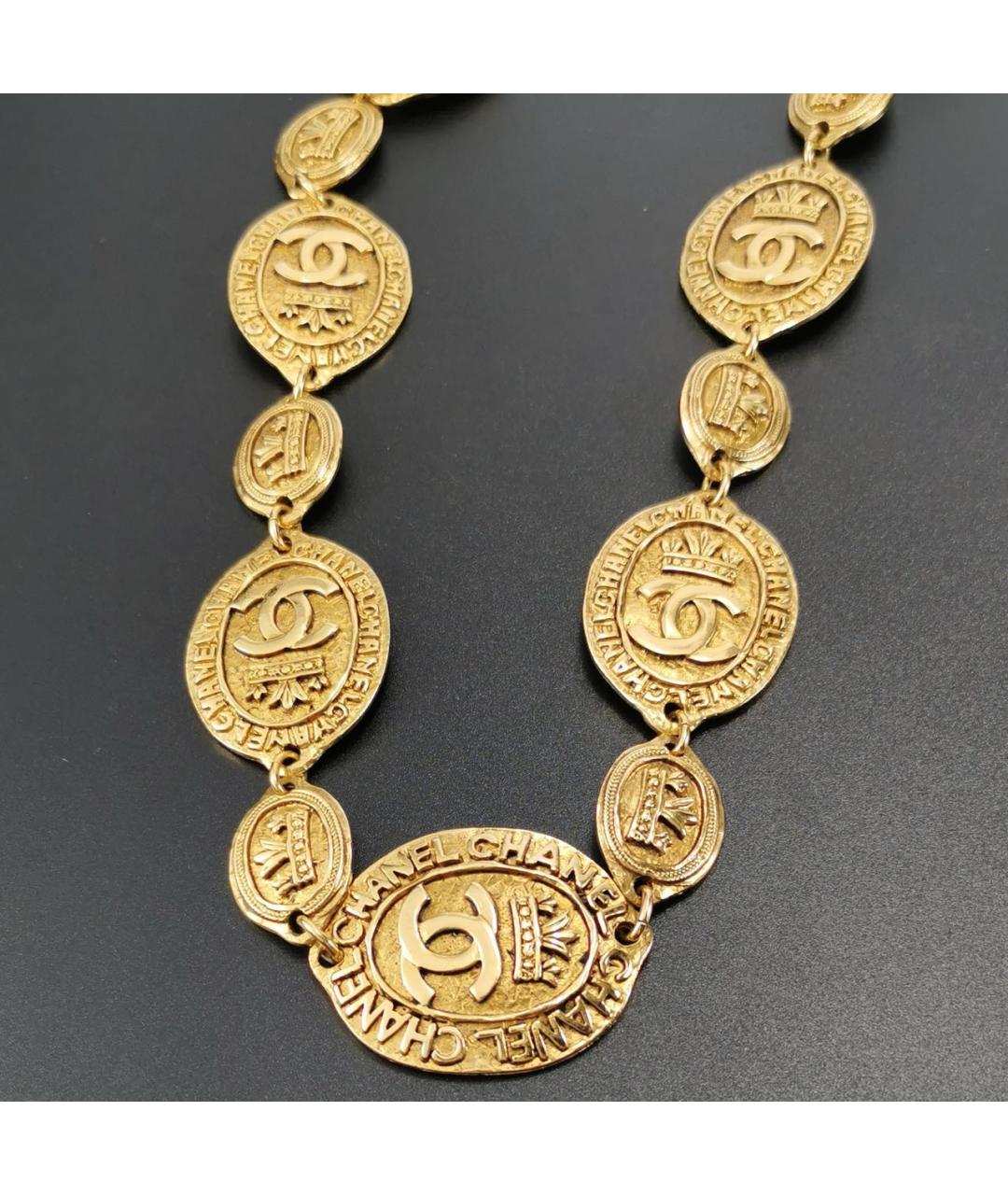 CHANEL Золотое металлическое колье, фото 7