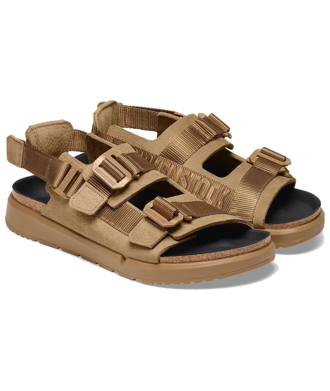 BIRKENSTOCK Коричневые кожаные сандалии, фото 3