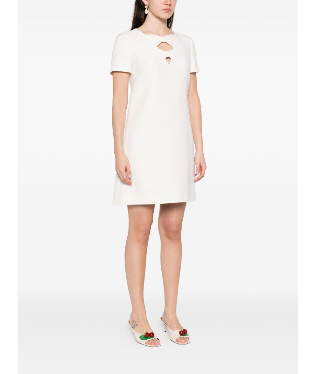 VALENTINO Белое шерстяное повседневное платье, фото 4