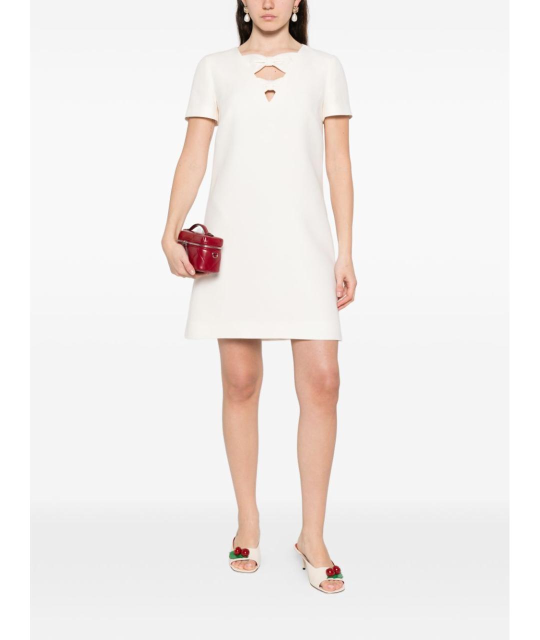 VALENTINO Белое шерстяное повседневное платье, фото 3