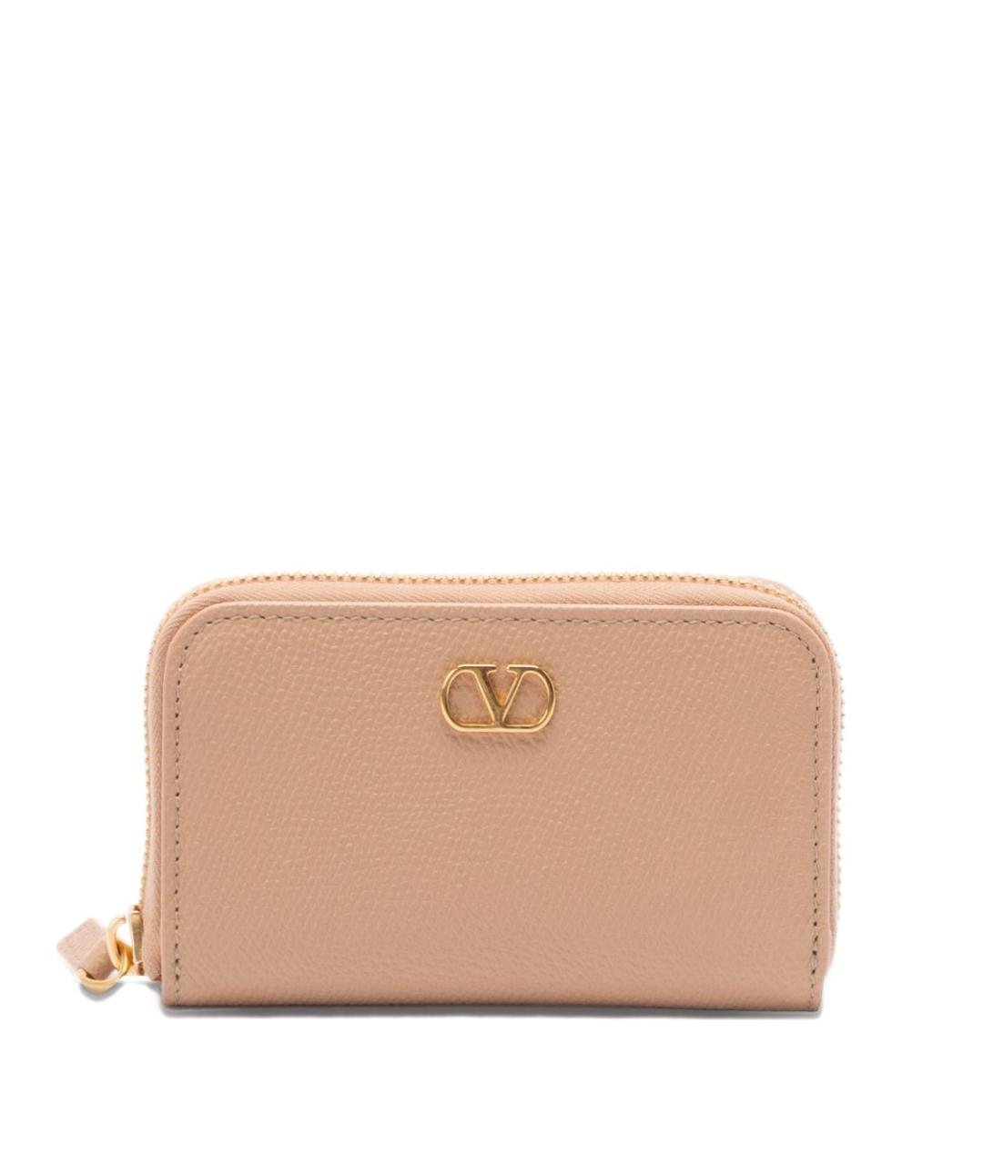 VALENTINO Розовый кожаный кошелек, фото 1