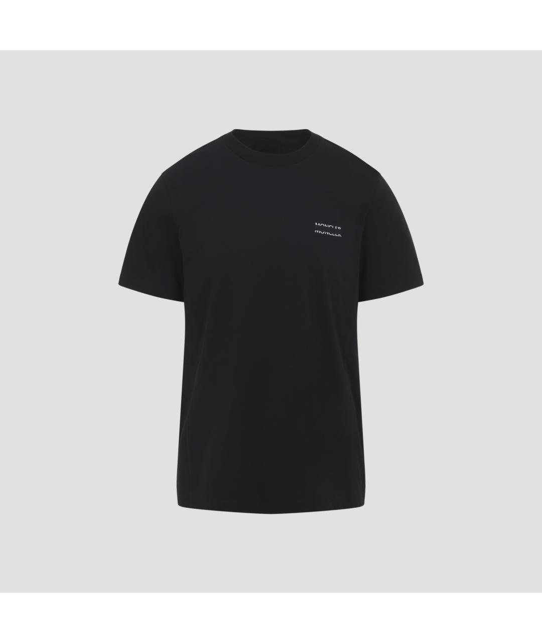 MONCLER Черная хлопковая футболка, фото 2
