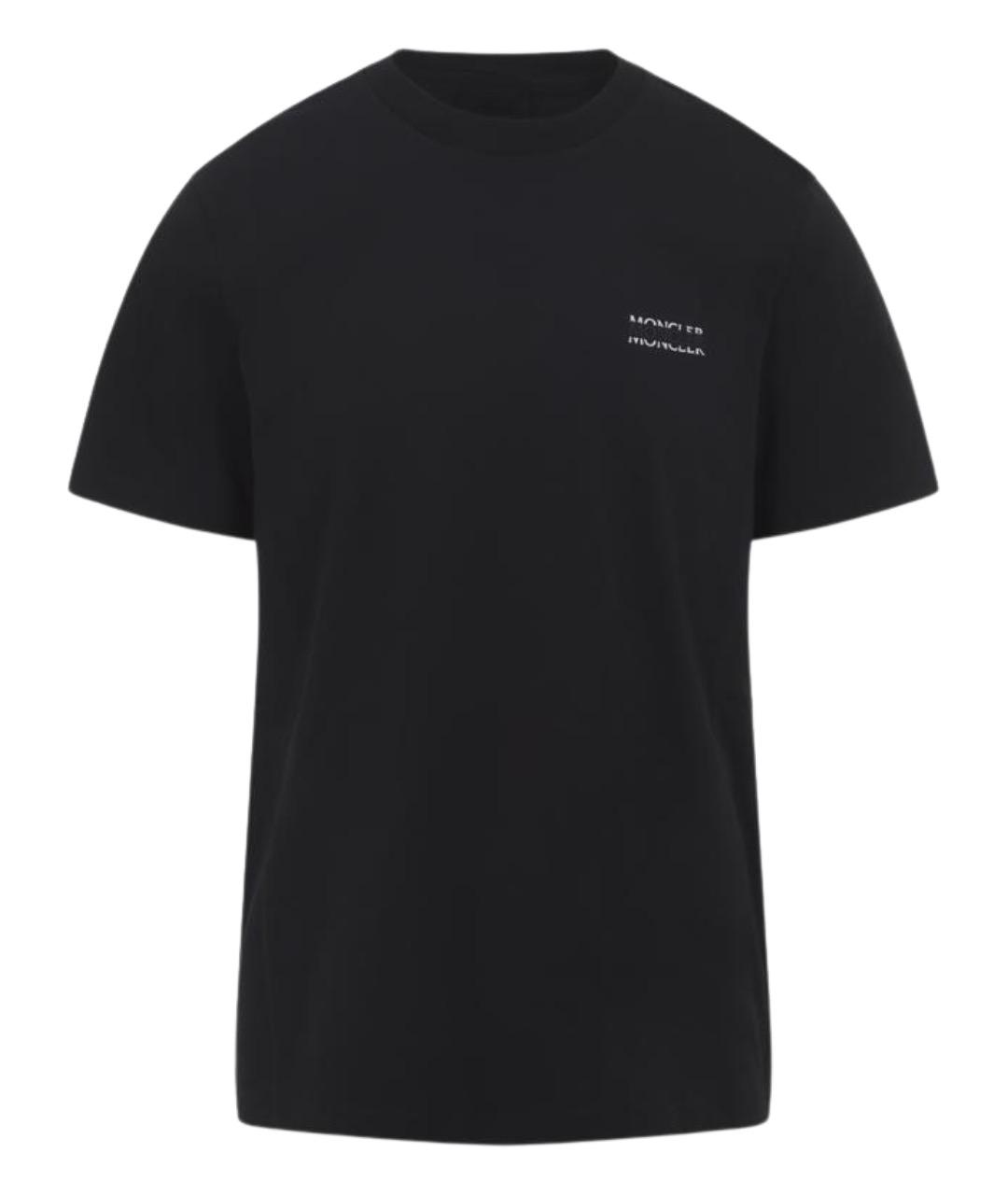 MONCLER Черная хлопковая футболка, фото 1