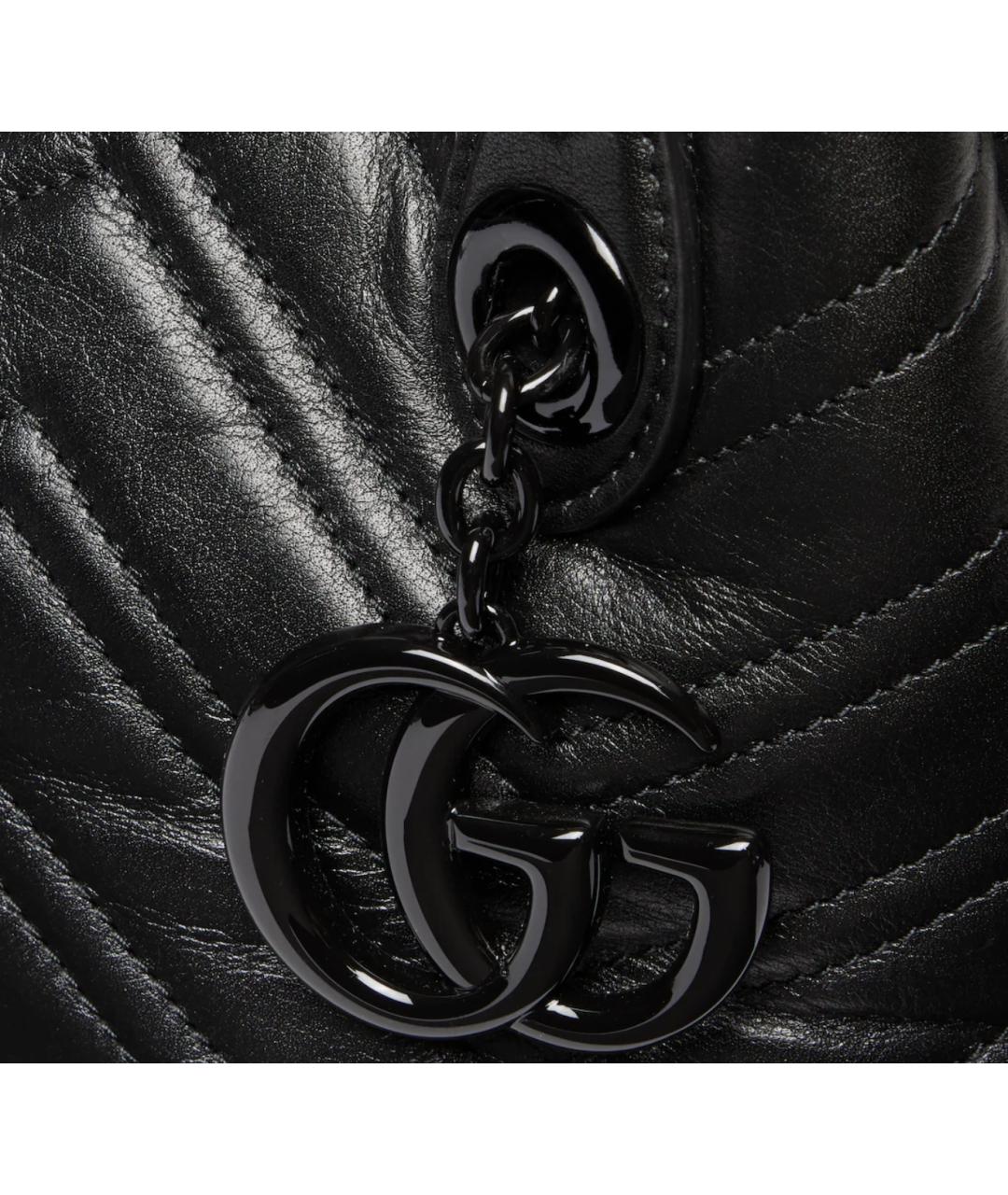 GUCCI Черная кожаная сумка тоут, фото 4