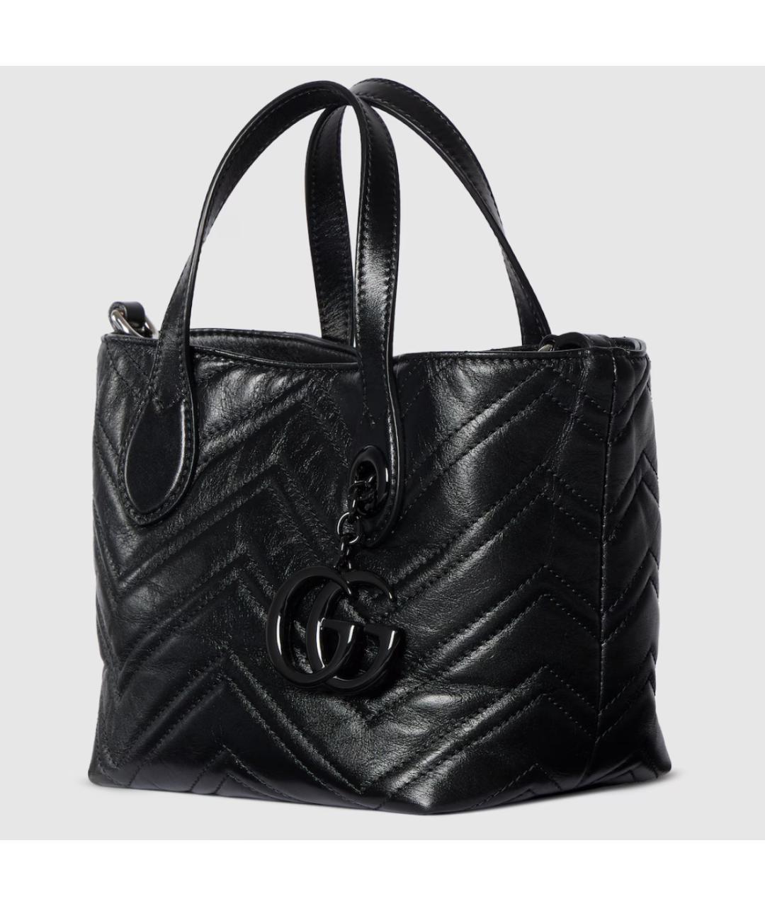 GUCCI Черная кожаная сумка тоут, фото 2