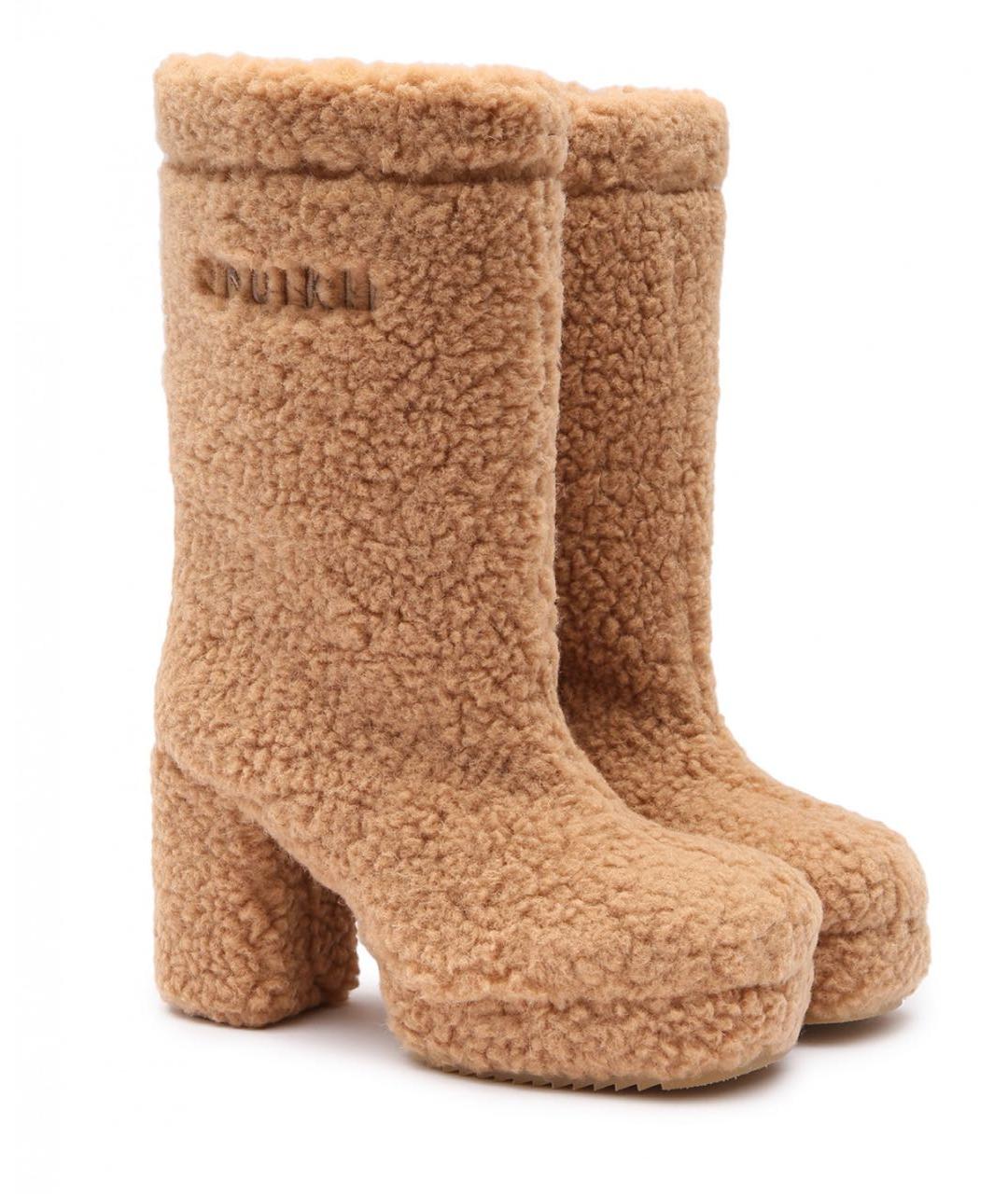 INUIKII Коричневые текстильные полусапоги, фото 2