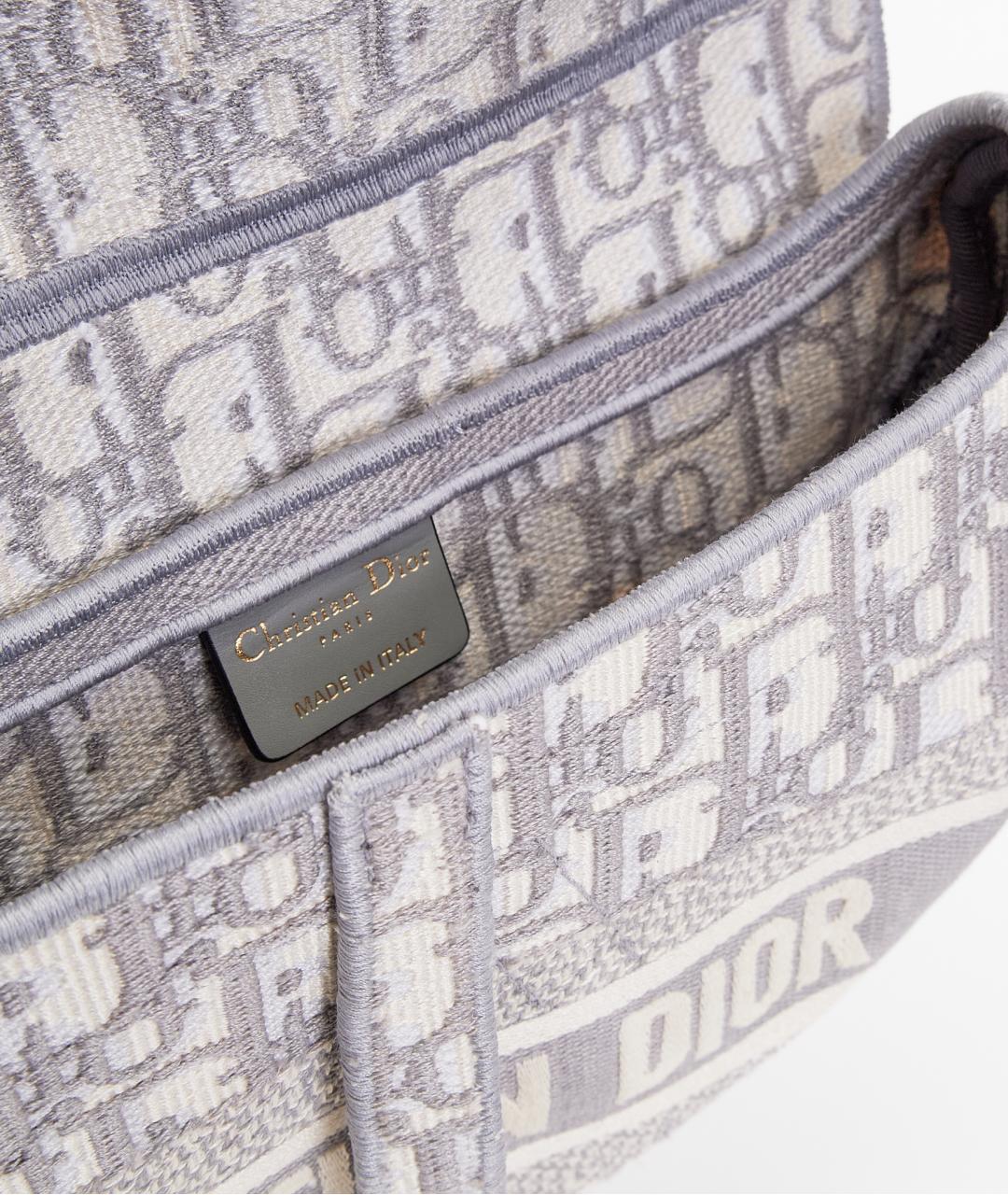 CHRISTIAN DIOR Серая тканевая сумка с короткими ручками, фото 6