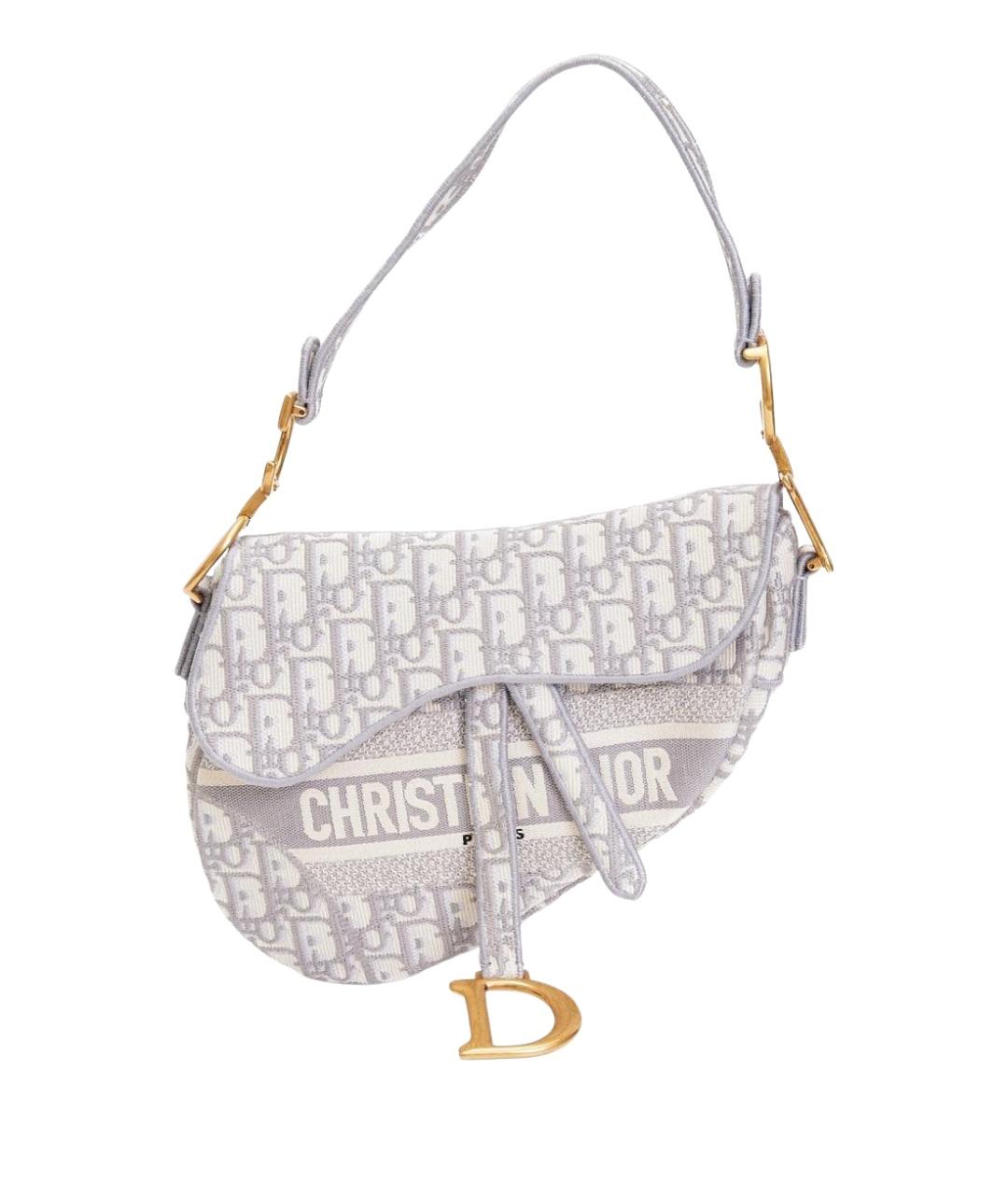 CHRISTIAN DIOR Серая тканевая сумка с короткими ручками, фото 1