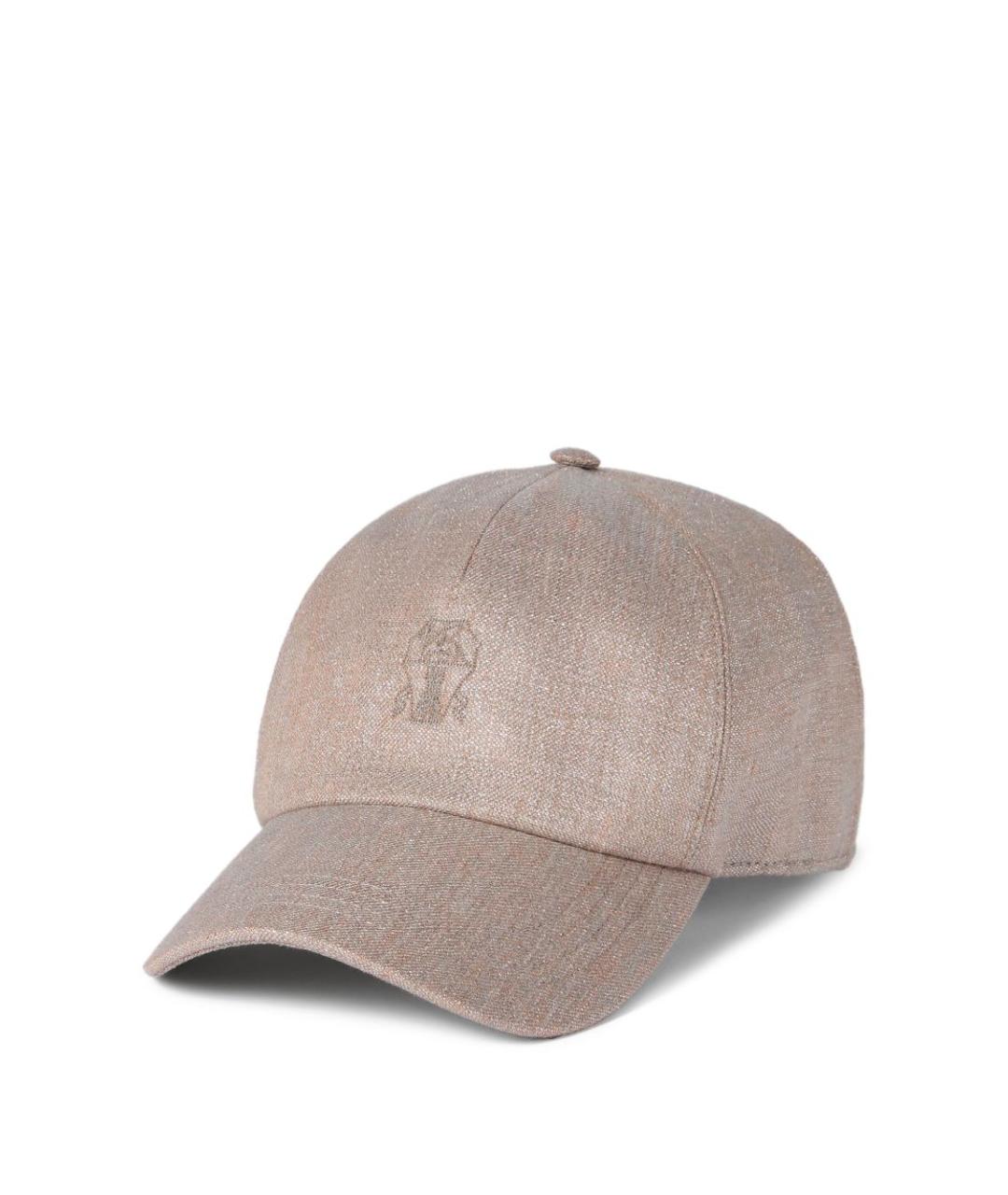 BRUNELLO CUCINELLI Серая льняная кепка, фото 1