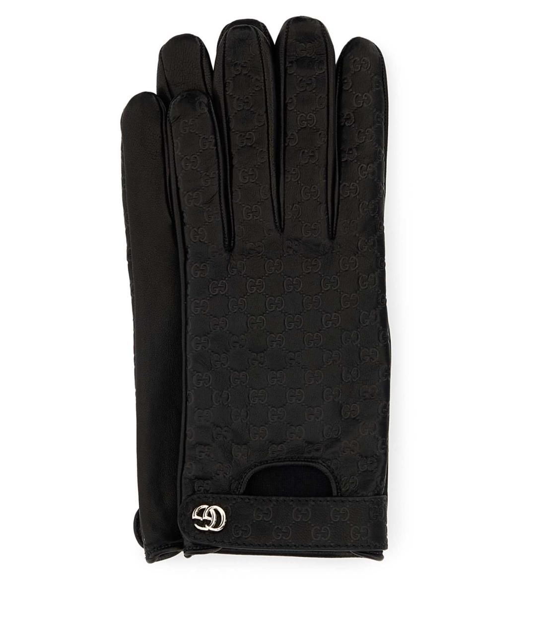 GUCCI Черные кожаные перчатки, фото 1