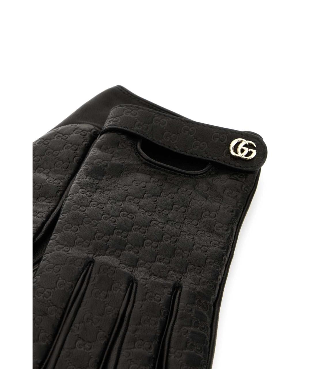 GUCCI Черные кожаные перчатки, фото 2