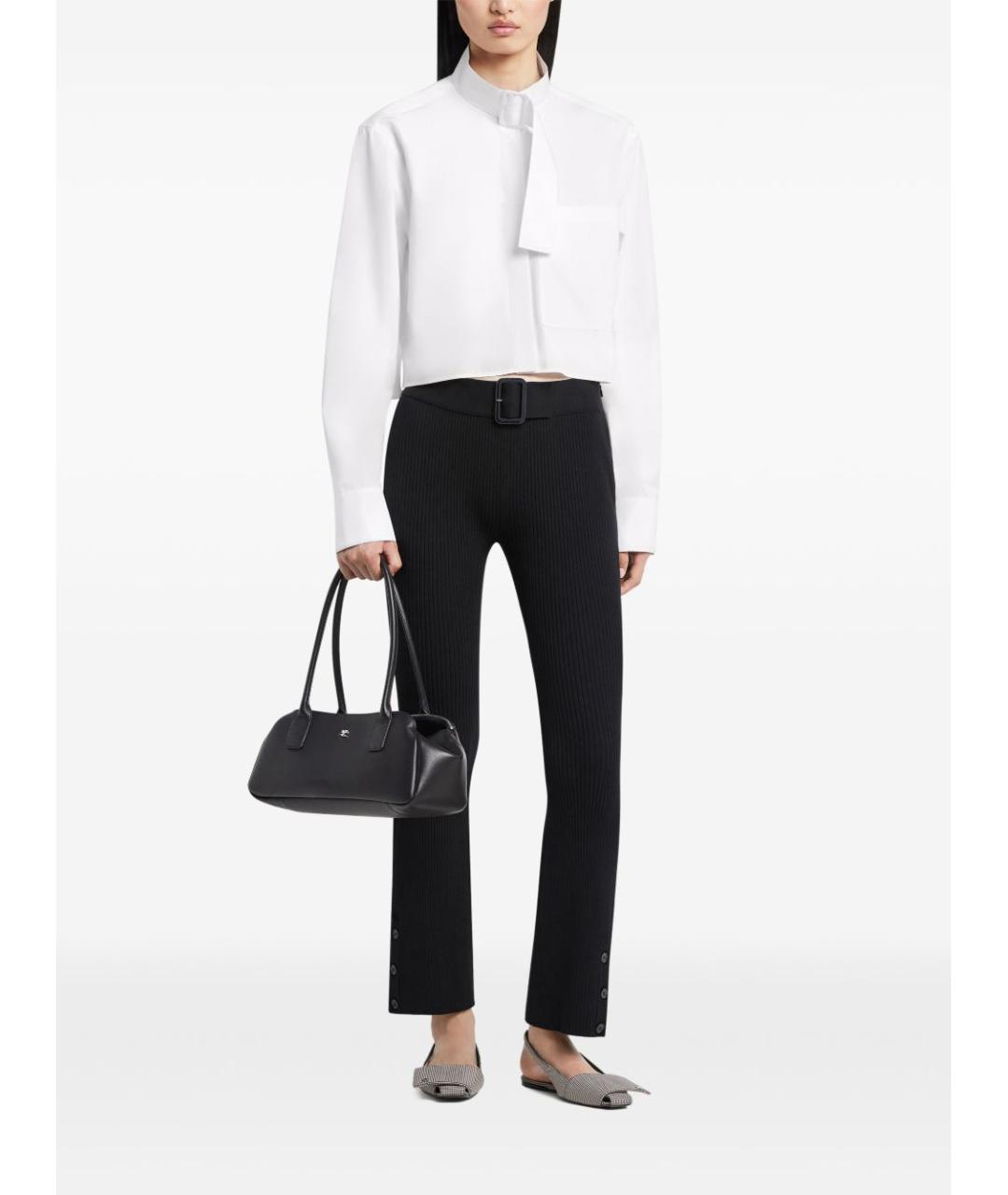 COURREGES Черные вискозные прямые брюки, фото 4