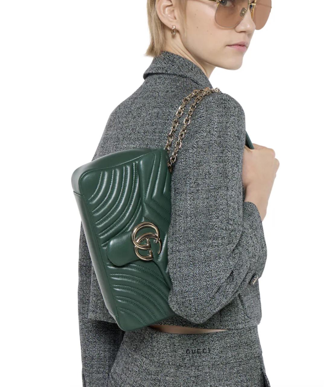 GUCCI Зеленая кожаная сумка через плечо, фото 3