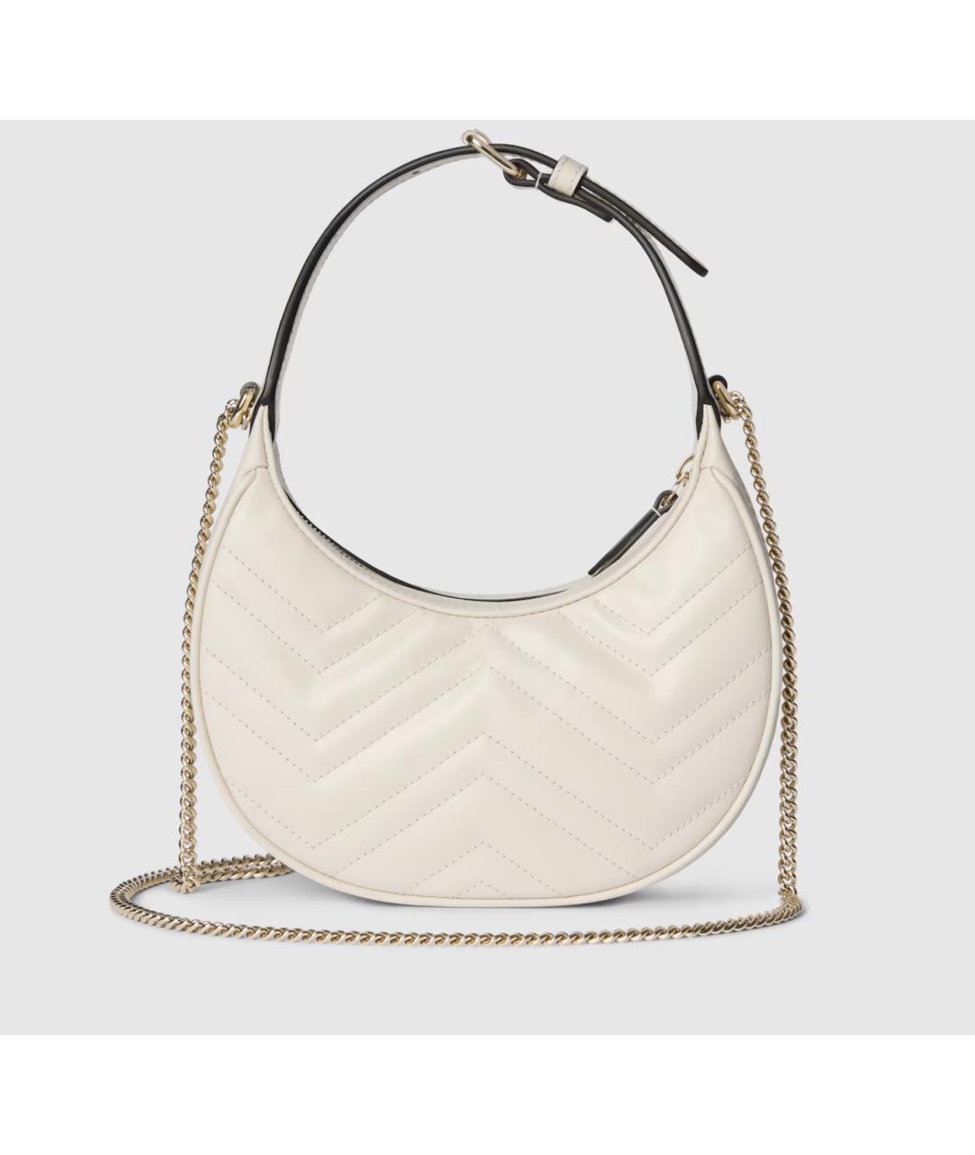 GUCCI Белая кожаная сумка через плечо, фото 5