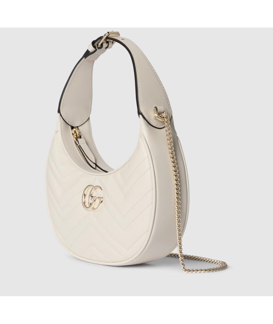GUCCI Белая кожаная сумка через плечо, фото 3