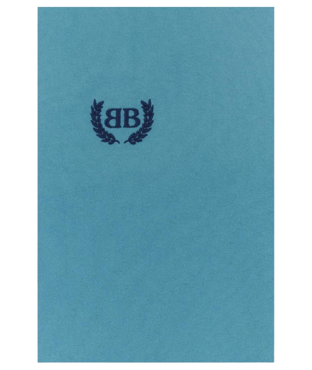BALENCIAGA Голубая хлопковая футболка, фото 3