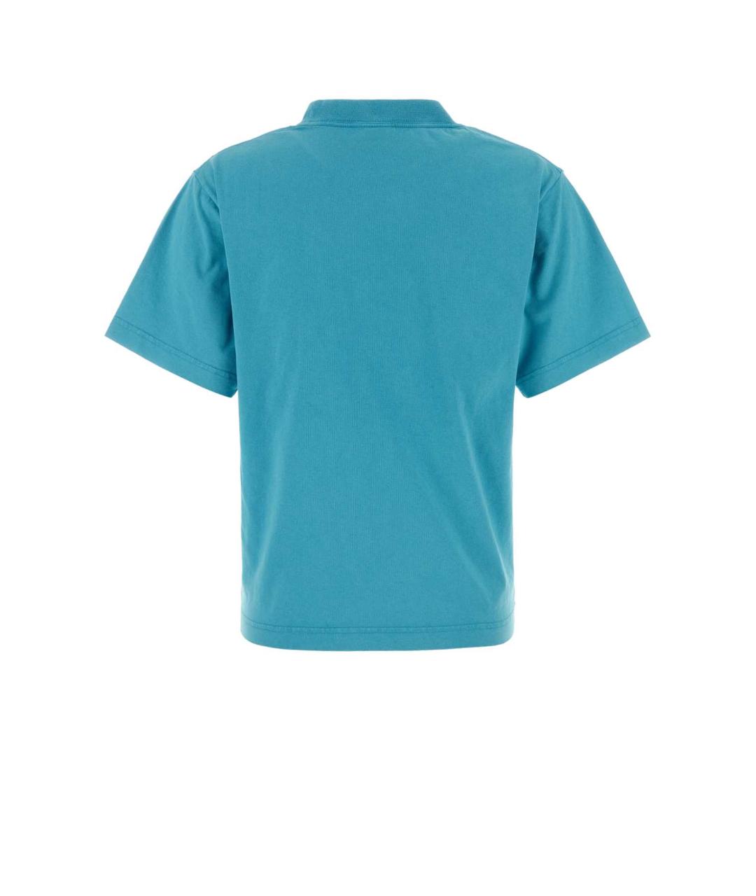 BALENCIAGA Голубая хлопковая футболка, фото 2