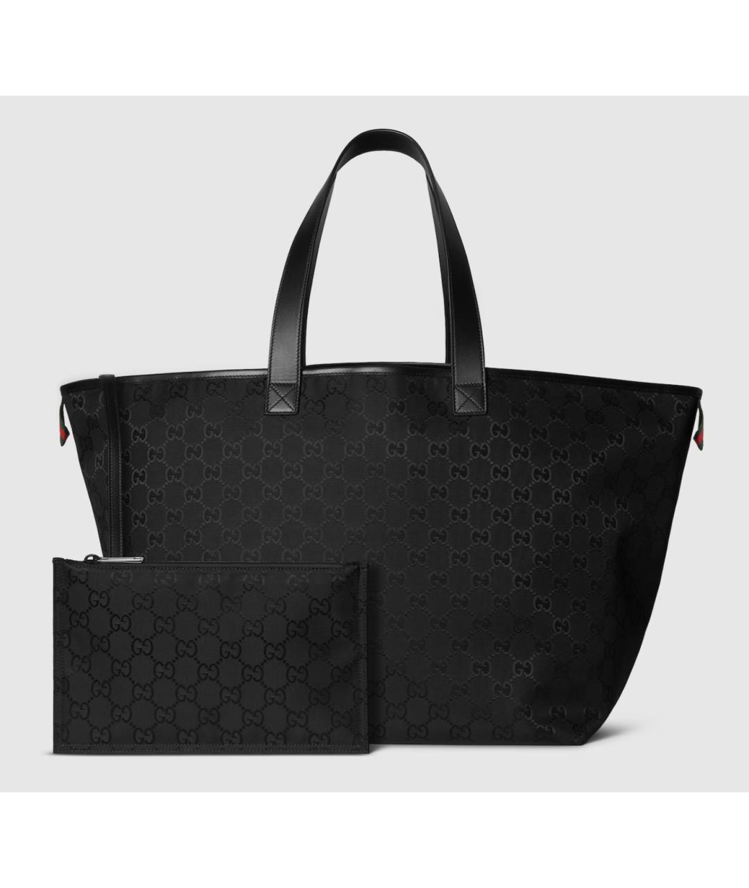 GUCCI Черная жаккардовая сумка тоут, фото 5