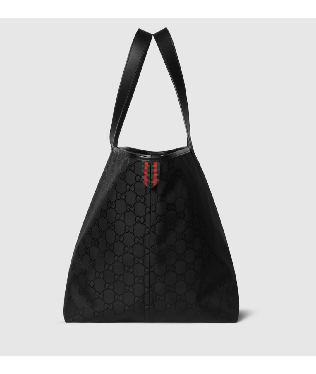 GUCCI Черная жаккардовая сумка тоут, фото 6