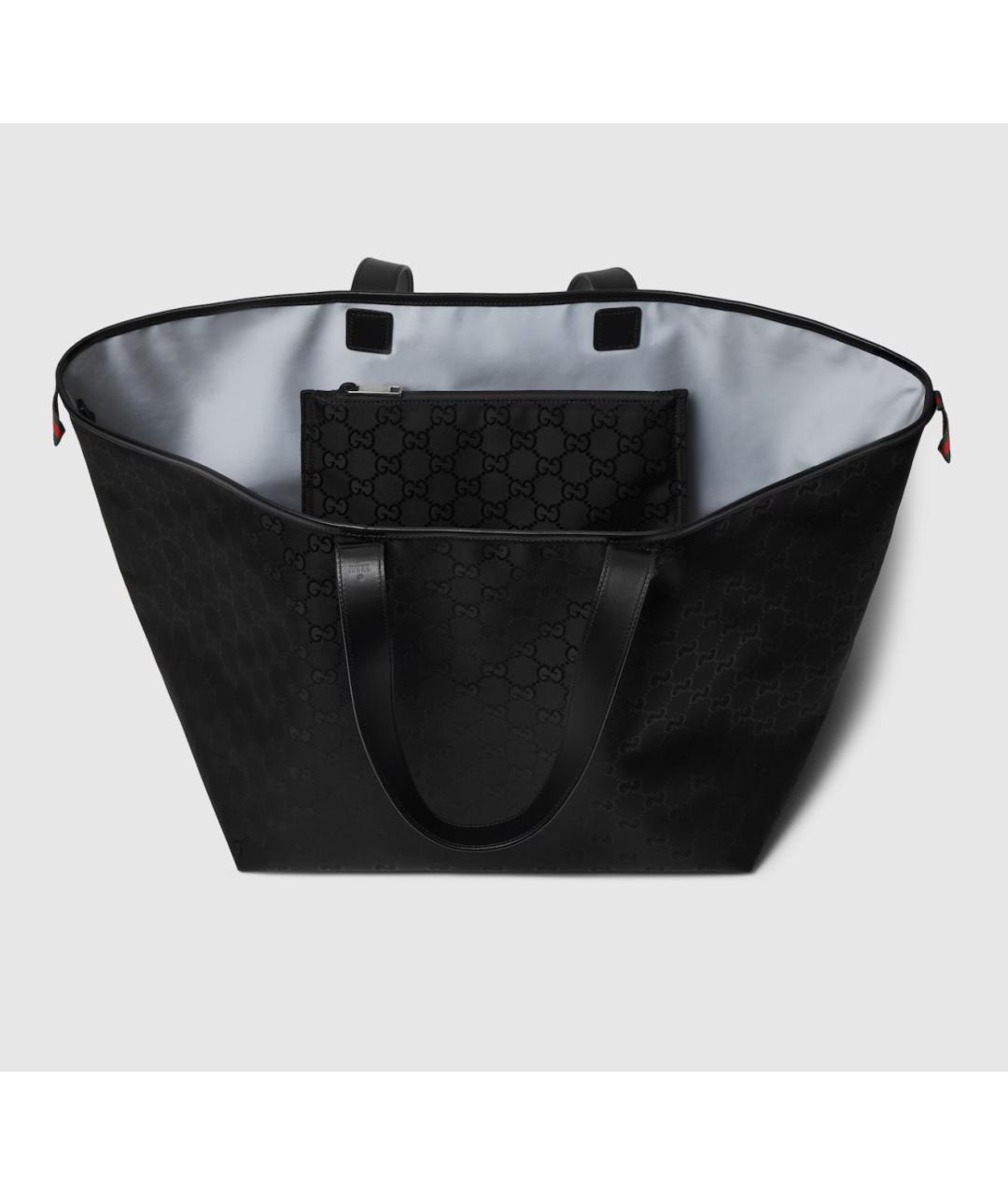 GUCCI Черная жаккардовая сумка тоут, фото 7