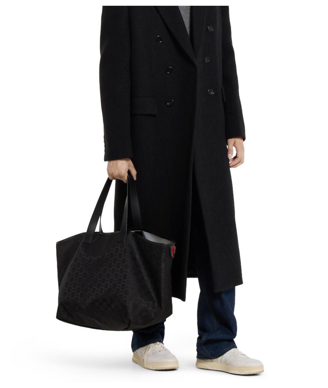 GUCCI Черная жаккардовая сумка тоут, фото 3