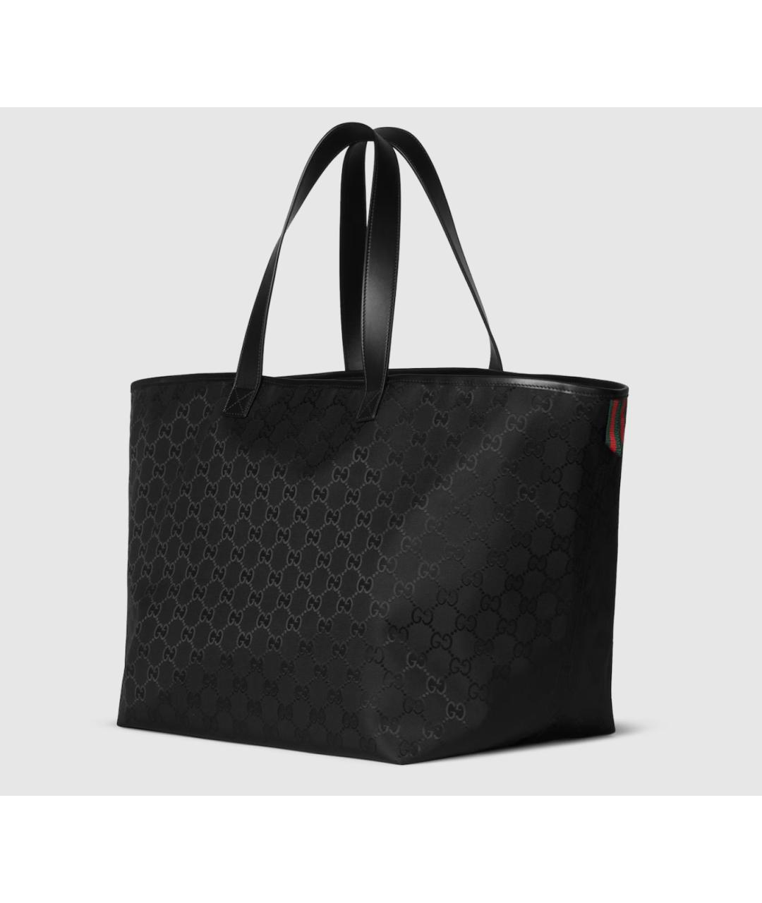 GUCCI Черная жаккардовая сумка тоут, фото 2