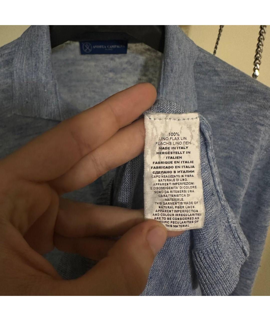 BRUNELLO CUCINELLI Голубая льняная кэжуал рубашка, фото 5