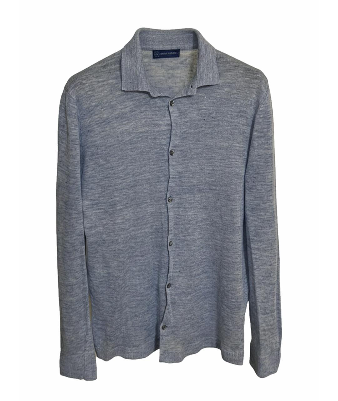 BRUNELLO CUCINELLI Голубая льняная кэжуал рубашка, фото 1