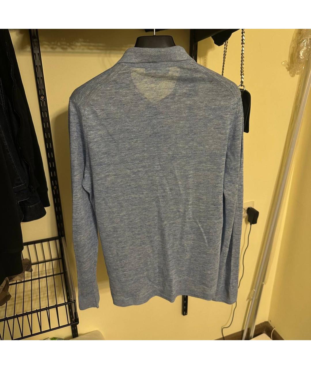 BRUNELLO CUCINELLI Голубая льняная кэжуал рубашка, фото 2