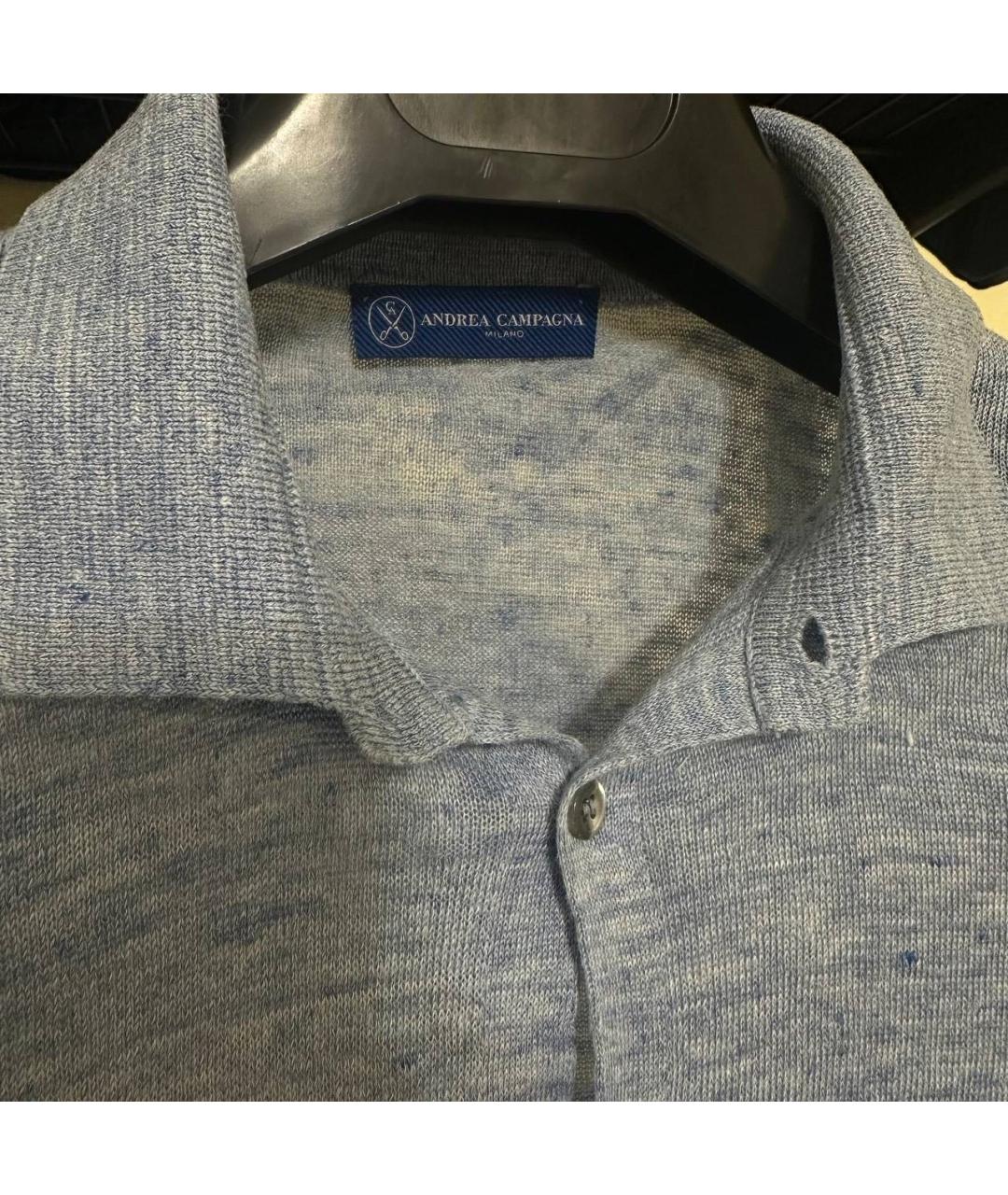 BRUNELLO CUCINELLI Голубая льняная кэжуал рубашка, фото 3