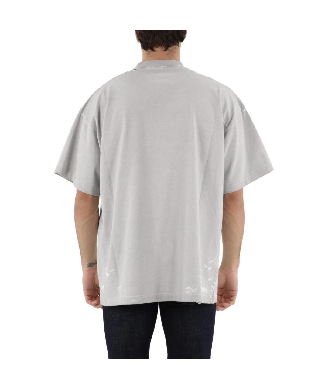 BALENCIAGA Серая хлопковая футболка, фото 7