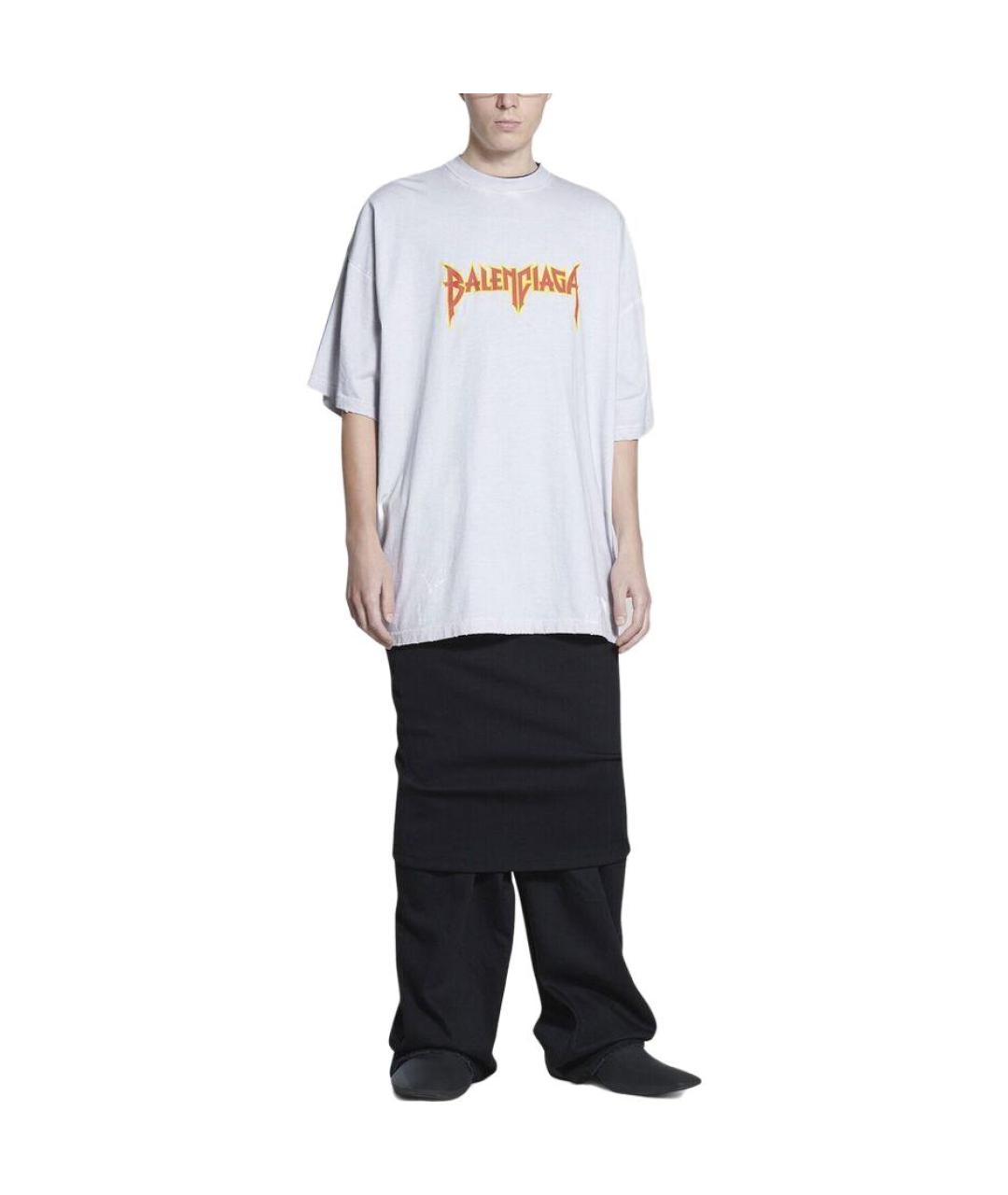 BALENCIAGA Серая хлопковая футболка, фото 3