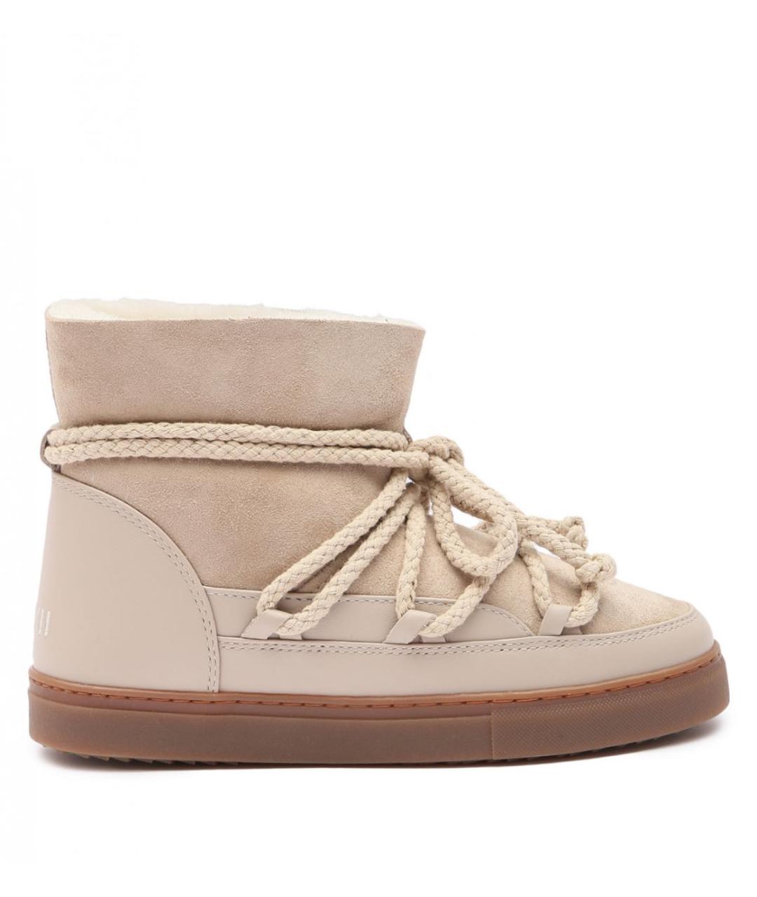 INUIKII Бежевые кожаные ботинки, фото 1