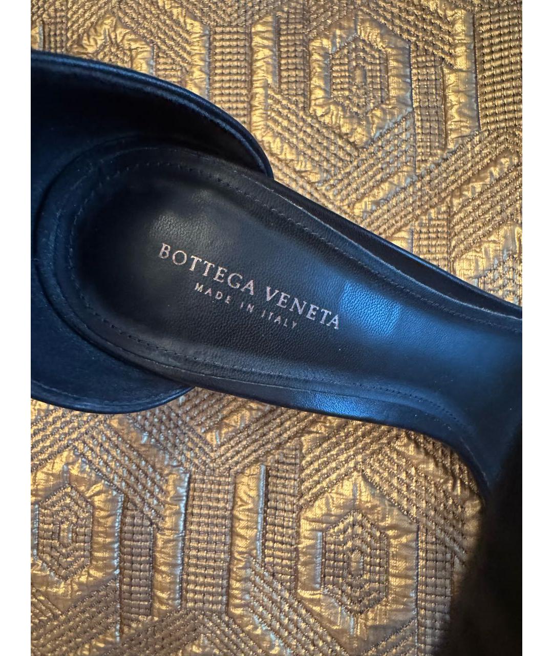 BOTTEGA VENETA Черные кожаные босоножки, фото 4