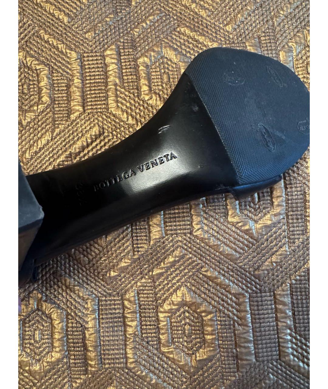 BOTTEGA VENETA Черные кожаные босоножки, фото 3