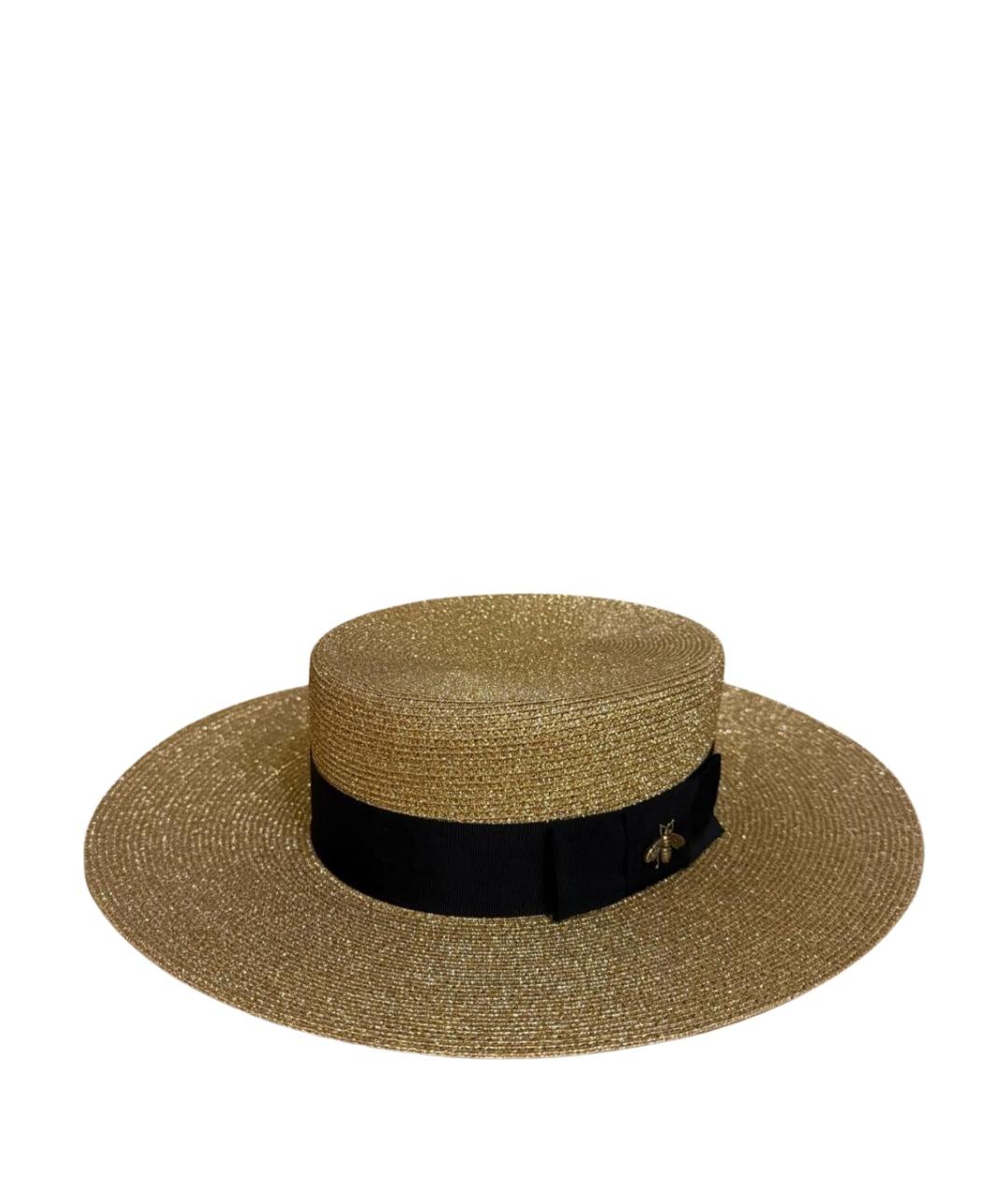 GUCCI Золотая соломенная шляпа, фото 1