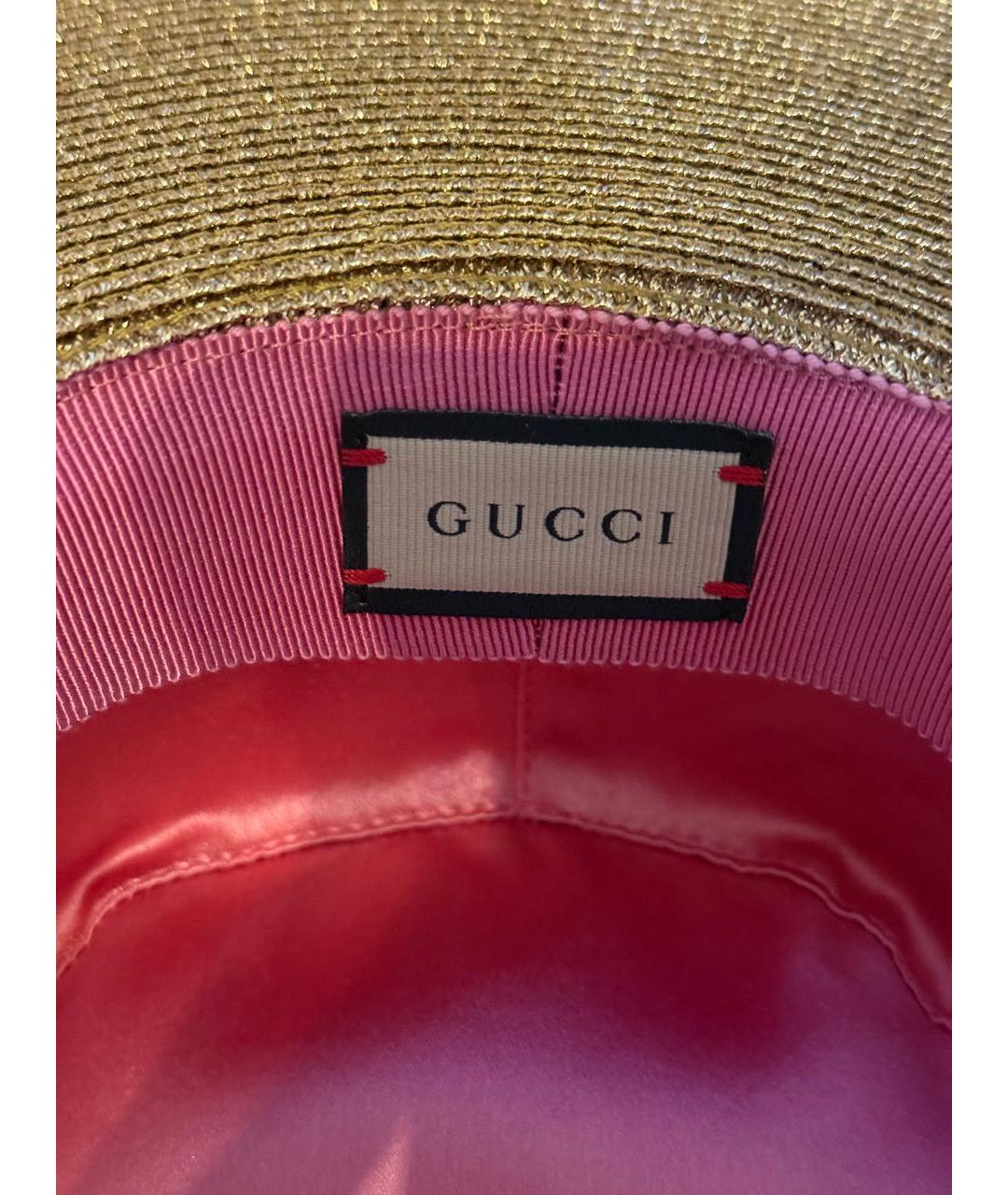 GUCCI Золотая соломенная шляпа, фото 5