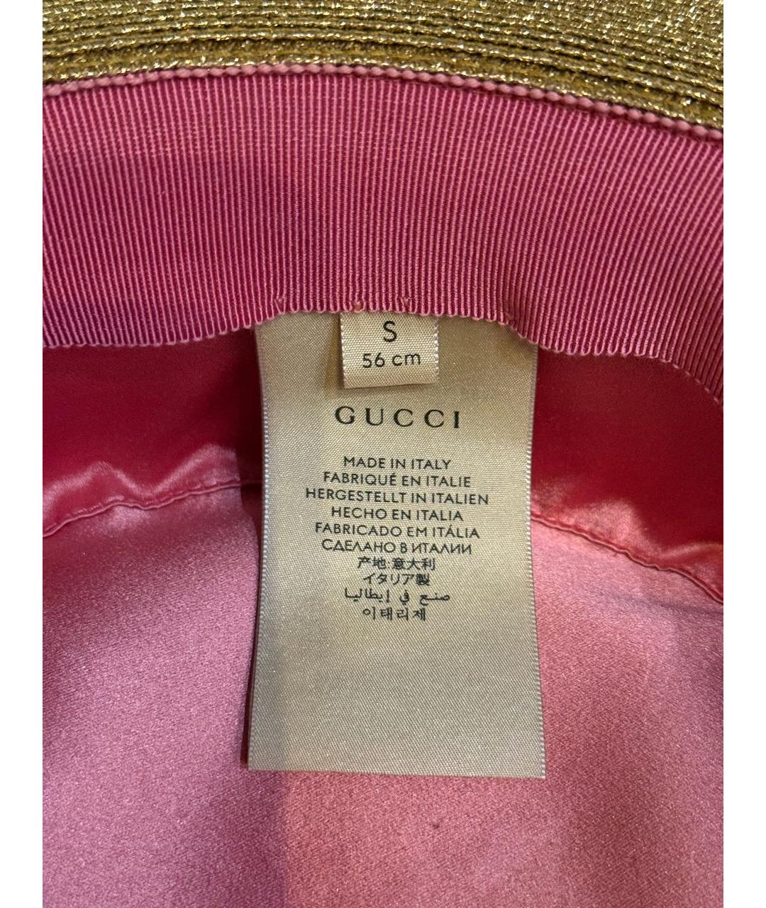 GUCCI Золотая соломенная шляпа, фото 6