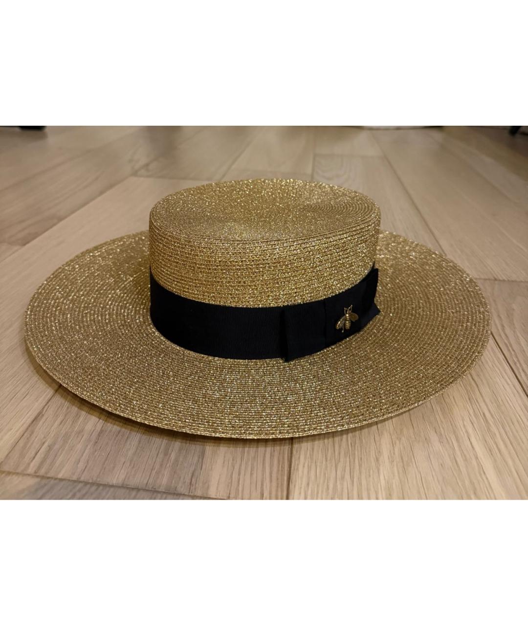 GUCCI Золотая соломенная шляпа, фото 8
